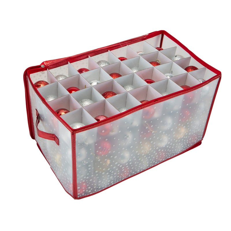 Simplify Ornament Storage Organizer | Storage | Fits 112 Ornaments | Zipper Closure | Space Saving | Easy to Use | Red | Light Weight | Dimensions 11.81 x 20.67 x 11.81 - Image 1